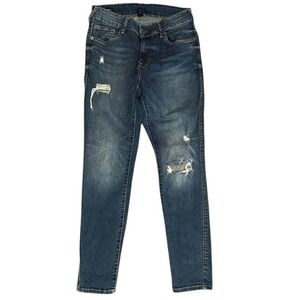 True Religion Jennie Curvy Mid Rise Skinny Jeans‎ Distressed Streetwear Y2K 29